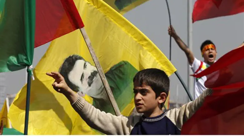 Kurdish demonstrators in Turkey