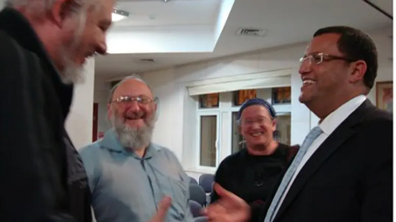 Moshe Lion with supporters