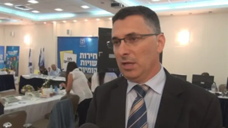 Interior Minister at elections HQ in Kfar Mac