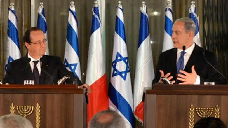 Биньямин Нетаньяху и Франсуа Олланд