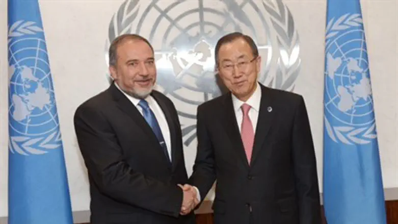 Foreign Minister Lieberman with UN Secretary 