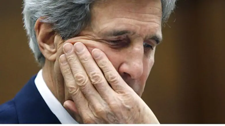 Exasperated. John Kerry (illustrative)