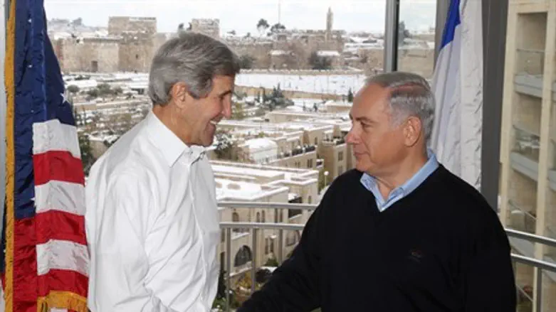 John Kerry and Binyamin Netanyahu