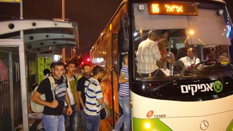 פלסטינים באוטובוס אפיקים
