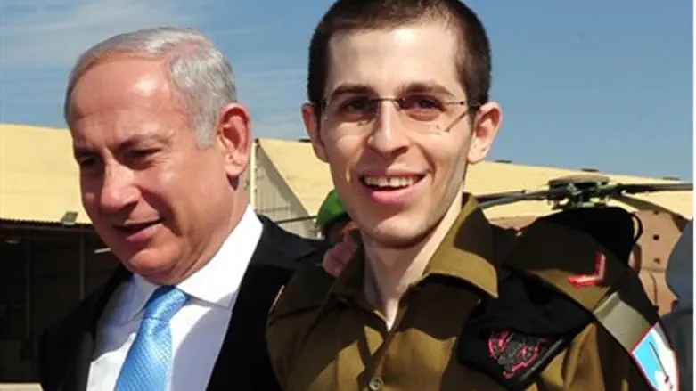 Newly released Gilad Shalit with Binyamin Net