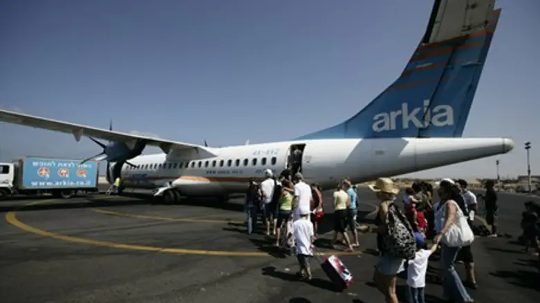 Arkia plane at Eilat airport (illustrative)