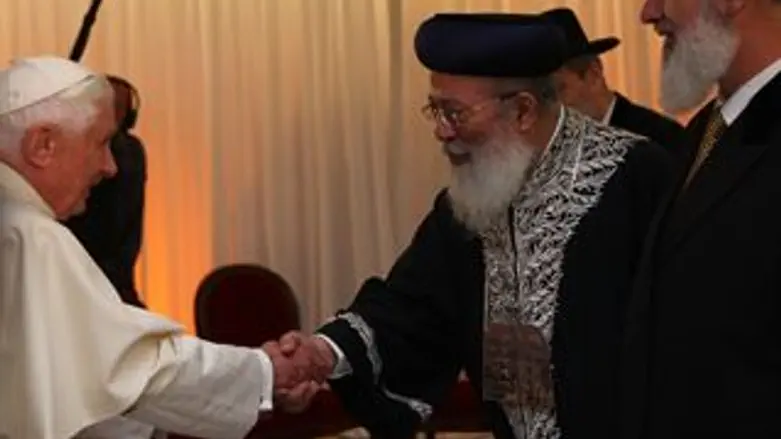 הרבנים בפגישתם עם האפיפיור