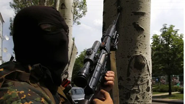 Pro-Russian rebel sniper in Donetsk