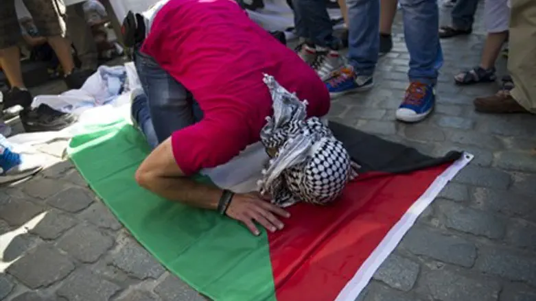 Arab protester in France (file)