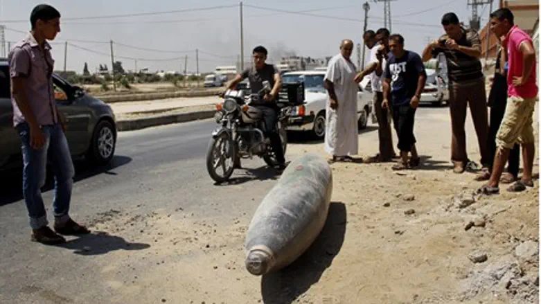 Unexploded IDF missile in Gaza (file)