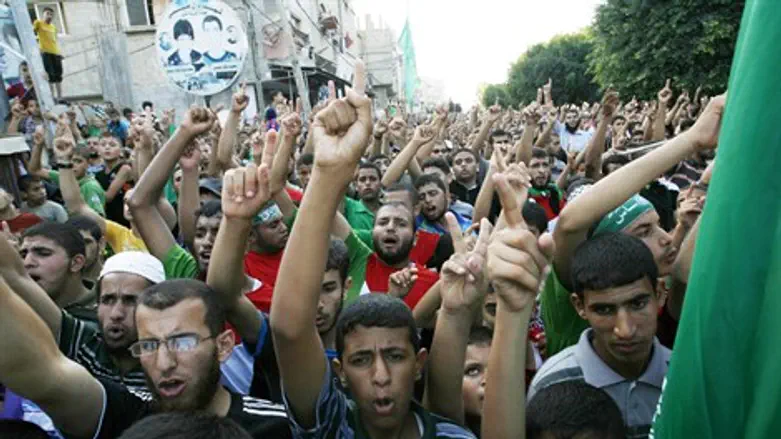 Hamas supporters in Gaza