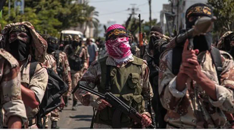 Islamic Jihad terrorists during Gaza "victory