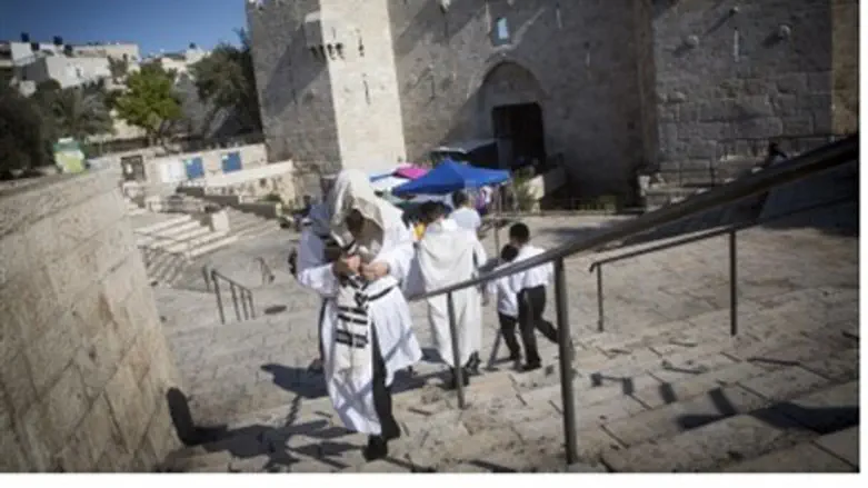 Jews walking toward Damascus Gate