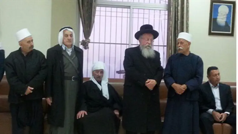 MK Meir Porush with Druze dignitaries at the Seif's home