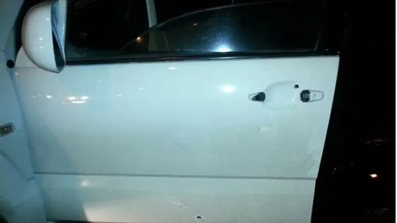 Bullet holes in Yisrael Zeira's car