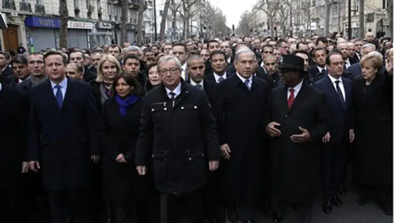 Марш единства против террора в Париже