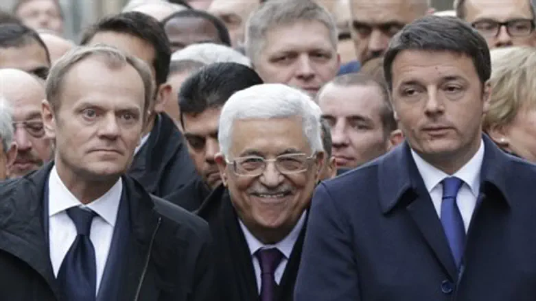 Mahmoud Abbas at Paris counter-terror rally