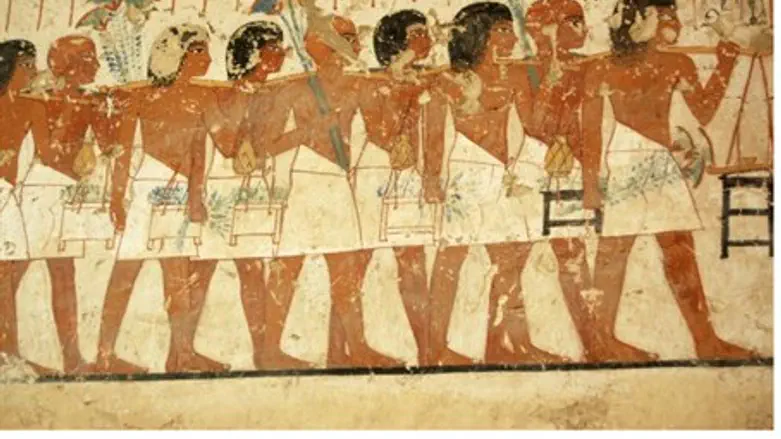 Ancient Egyptian tomb painting.
