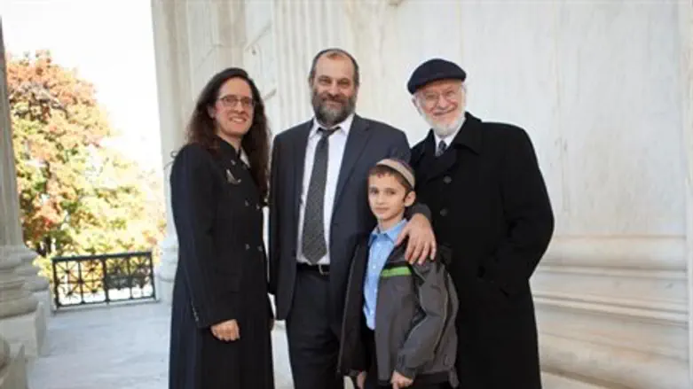 Alyza Lewin, Ari and Menachem Zivotofsky, and Nathan Lewin at Supreme Court