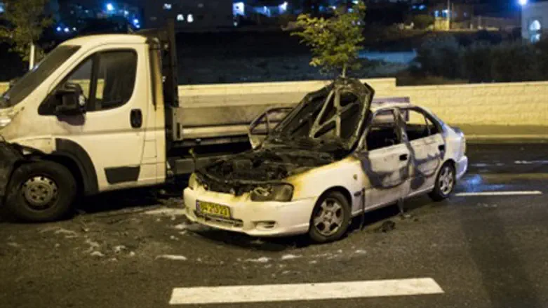 Inbar's car after the firebombing