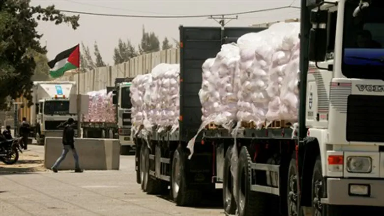Aid trucks enter Gaza via Kerem Shalom Crossing (file)