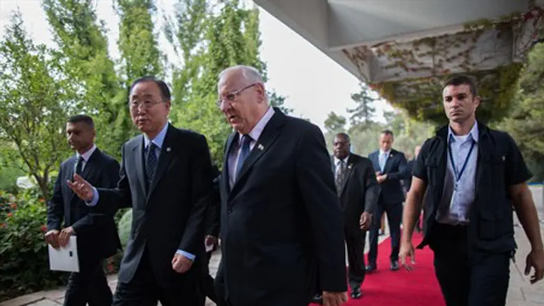 Ban Ki-moon, President Rivlin meet in Israel