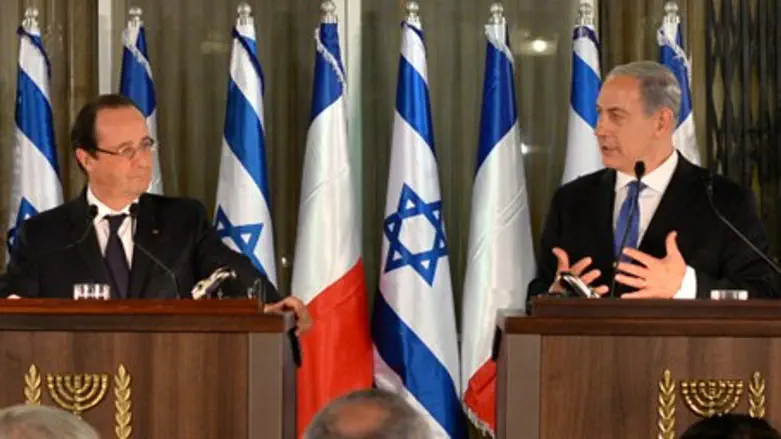 Netanyahu and Hollande (archive)