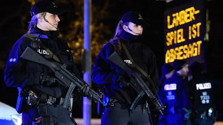 German police outside Hanover soccer stadium