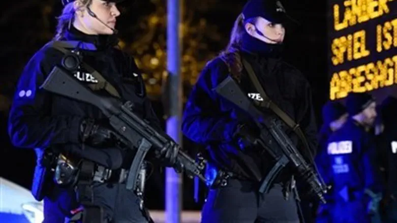 German police outside Hanover soccer stadium