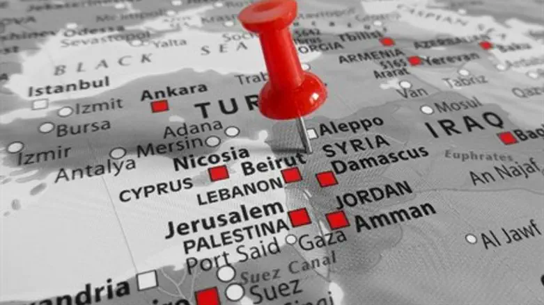 Карта Ближнего Востока без Израиля