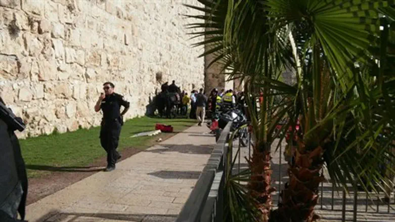 Scene of attack, near Jaffa Gate