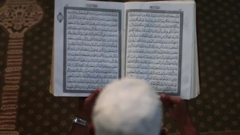 Muslim reads Koran (illustration)