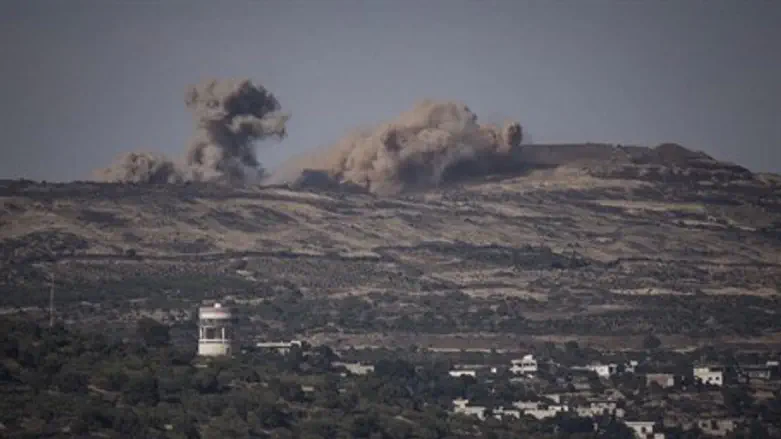 View from Israeli Golan Heights of fighting in Syria (file)