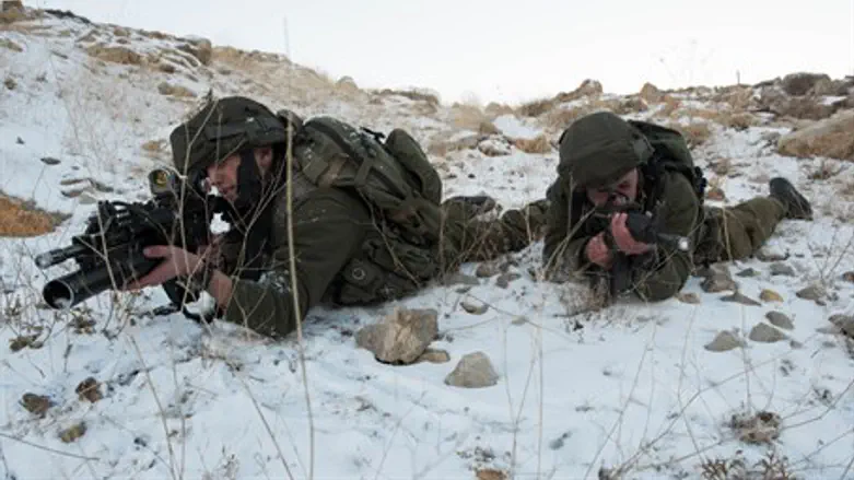 IDF soldiers operate in snow