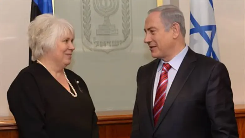 Netanyahu and Estonian Foreign Minister Marina Kaljurand