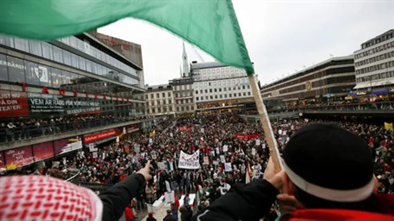 Anti-Israel protest in Stockholm, Sweden (illustration)
