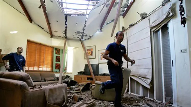 Scene of rocket attack on Israeli home (file)