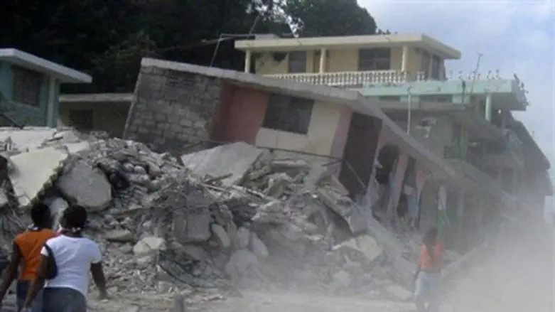 Homes destroyed by earthquake