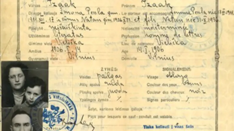 Travel document allowing family to escape Lithuania in 1940