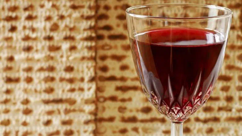 Matzah and kosher wine (illustration)