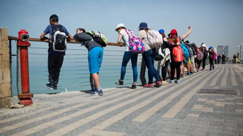 Tourists in Tel Aviv