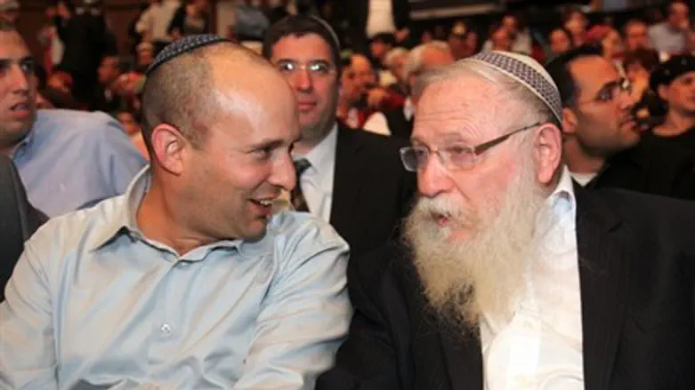 Rabbi Haim Druckman with Naftali Bennet