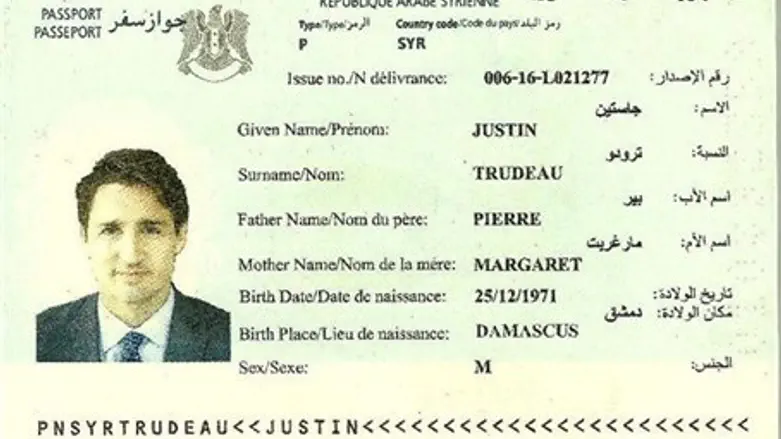 'Trudeau' Syrian passport