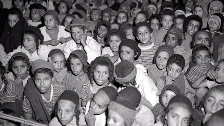 Yemenite children in displacement camp in 1949
