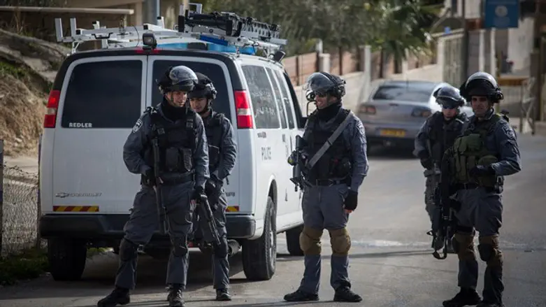 Police officers in eastern Jerusalem