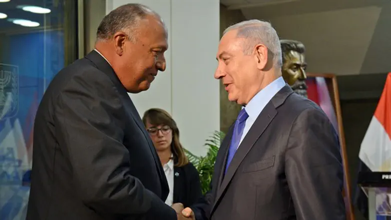 Prime Minister Binyamin Netanyahu and Egyptian Foreign Minister Sameh Shoukry