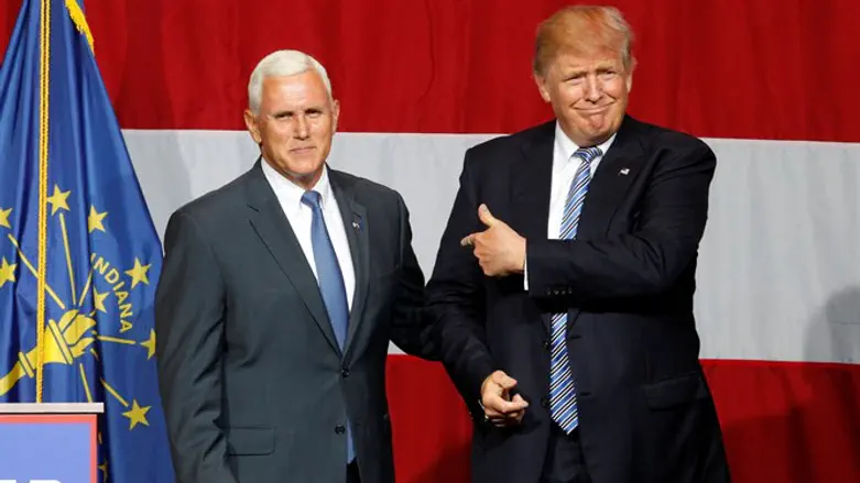 Donald Trump with Indianan Governor Mike Pence