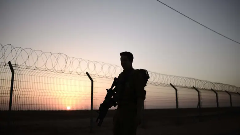 IDF soldier patrols Gaza border