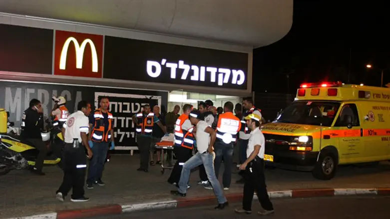 The Be'er Sheva central bus station on the night of the terror attack