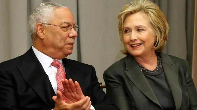 Colin Powell with Hillary Clinton